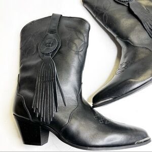 Oak Tree Farms | Sasha Booties in Black Leather